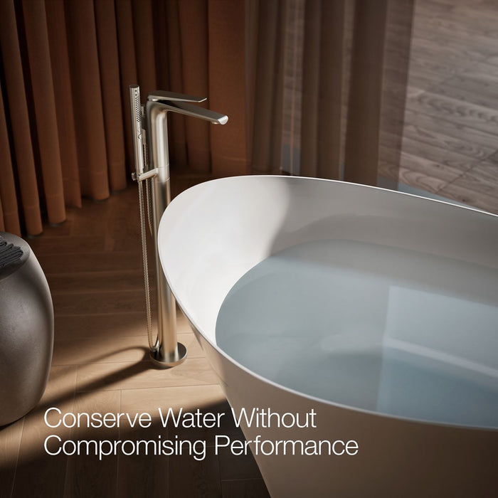 KOHLER K-T97367-4 Avid Floor-mount bath filler trim, vibrant brushed nickel - view 4
