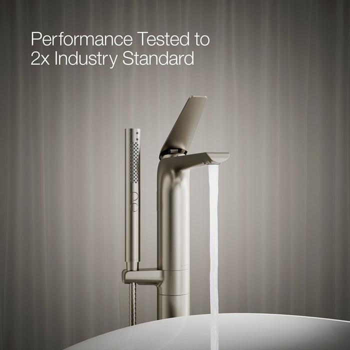 KOHLER K-T97367-4 Avid Floor-mount bath filler trim, vibrant brushed nickel - view 5