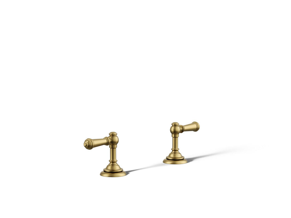 KOHLER K-T98071-4 Artifacts Deck-mount bath faucet handle trim with Lever design, vibrant brushed moderne brass