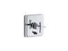 KOHLER K-T98757-3A Pinstripe Rite-Temp valve trim with push-button diverter and cross handle, polished chrome