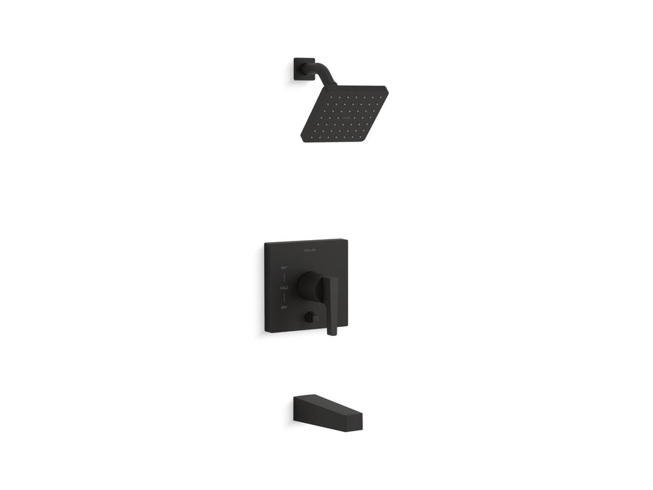 KOHLER K-T99763-4G Honesty Rite-Temp bath and shower trim kit with push-button diverter, 1.75 gpm, matte black