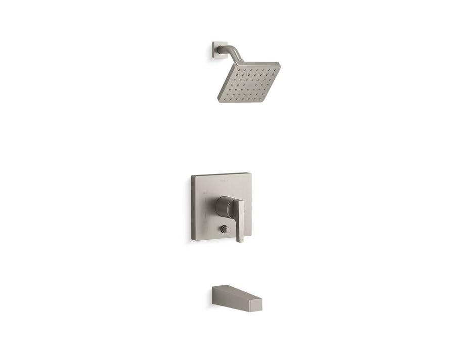 KOHLER K-T99763-4G Honesty Rite-Temp bath and shower trim kit with push-button diverter, 1.75 gpm, vibrant brushed nickel
