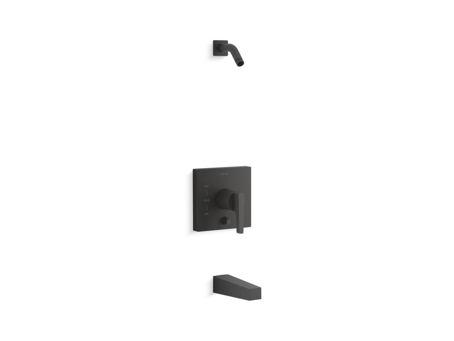 KOHLER K-T99763-4L Honesty Rite-Temp bath and shower trim kit with push-button diverter, without showerhead, matte black