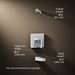 3/4 view of product with dimensions