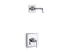 KOHLER K-TLS13134-4A Pinstripe Rite-Temp shower trim kit with lever handle, without showerhead, polished chrome