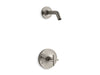 KOHLER K-TLS14422-3 Purist Rite-Temp shower trim kit with cross handle, without showerhead, vibrant brushed nickel