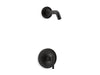 KOHLER K-TLS14422-4 Purist Rite-Temp shower trim kit with lever handle, without showerhead, matte black