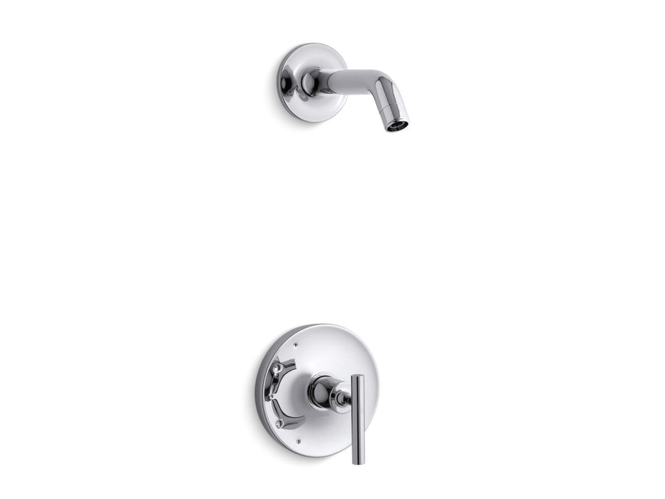 KOHLER K-TLS14422-4 Purist Rite-Temp shower trim kit with lever handle, without showerhead, polished chrome