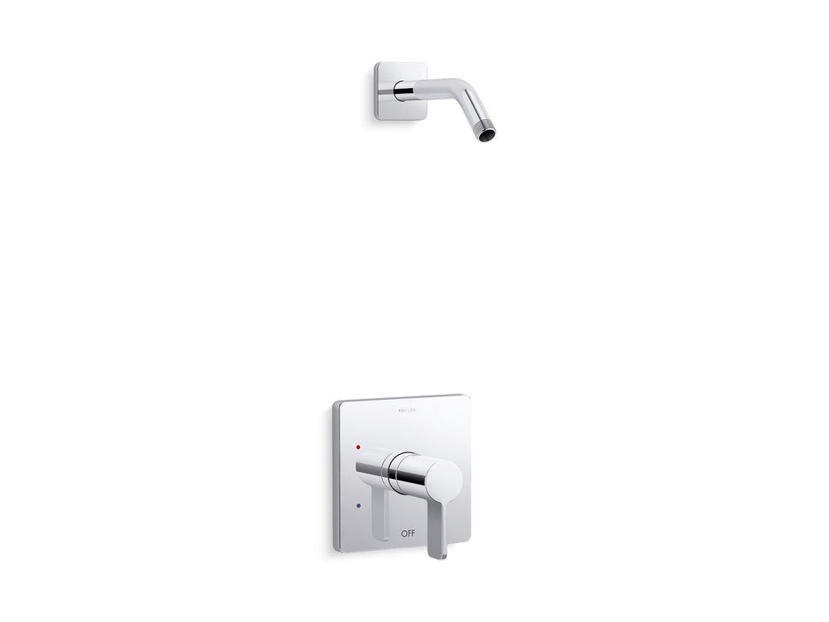 KOHLER K-TLS23503-4 Parallel Rite-Temp shower trim kit, without showerhead, polished chrome