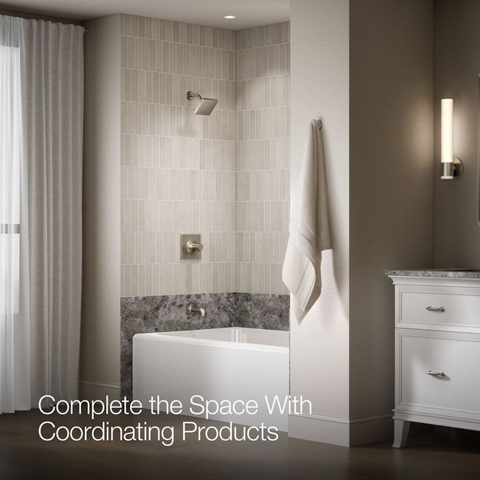 KOHLER K-TLS28127-4 Venza Rite-Temp bath and shower trim kit, without showerhead, vibrant brushed nickel - view 5