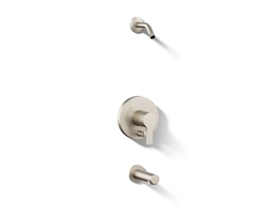 KOHLER K-TLS35327-4 Elate Rite-Temp bath and shower trim kit with push-button diverter, without showerhead, vibrant...