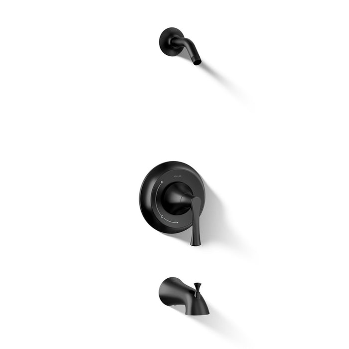 KOHLER K-TLS35937-4 Buckley Rite-Temp bath and shower trim kit, without showerhead, matte black - view 3