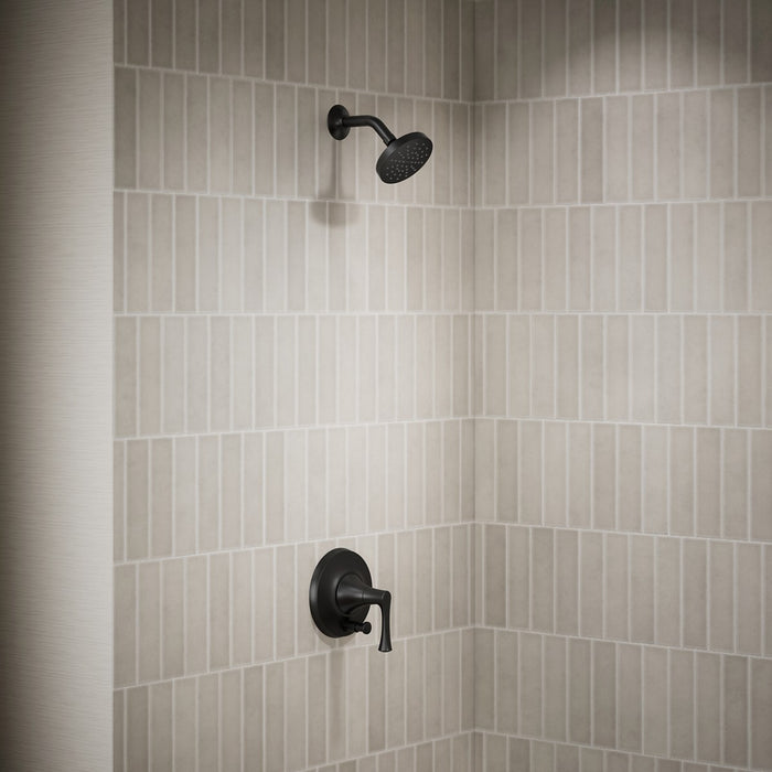 KOHLER K-TLS35943-4 Buckley Rite-Temp shower trim kit with push-button diverter, without showerhead, matte black - view 3