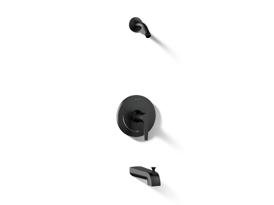 KOHLER K-TLS97074-4 Pitch Rite-Temp bath and shower trim kit, without showerhead, matte black