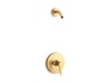 KOHLER K-TLS97077-4 Pitch Rite-Temp shower trim kit, without showerhead, vibrant brushed moderne brass