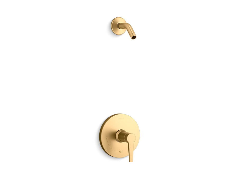 KOHLER K-TLS97077-4 Pitch Rite-Temp shower trim kit, without showerhead, vibrant brushed moderne brass