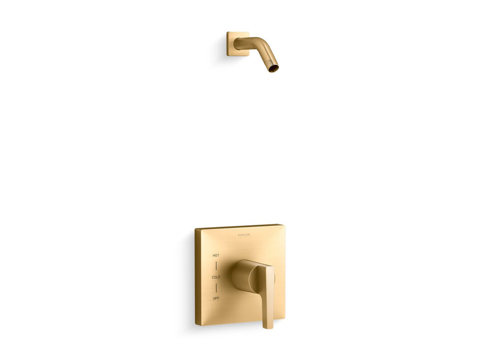KOHLER K-TLS99764-4 Honesty Rite-Temp shower trim kit, without showerhead, vibrant brushed moderne brass