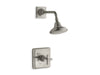KOHLER K-TS13134-3A Pinstripe Rite-Temp shower trim kit with cross handle, 2.5 gpm, vibrant brushed nickel