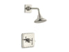 KOHLER K-TS13134-3A Pinstripe Rite-Temp shower trim kit with cross handle, 2.5 gpm, vibrant polished nickel