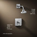 3/4 view of product with dimensions