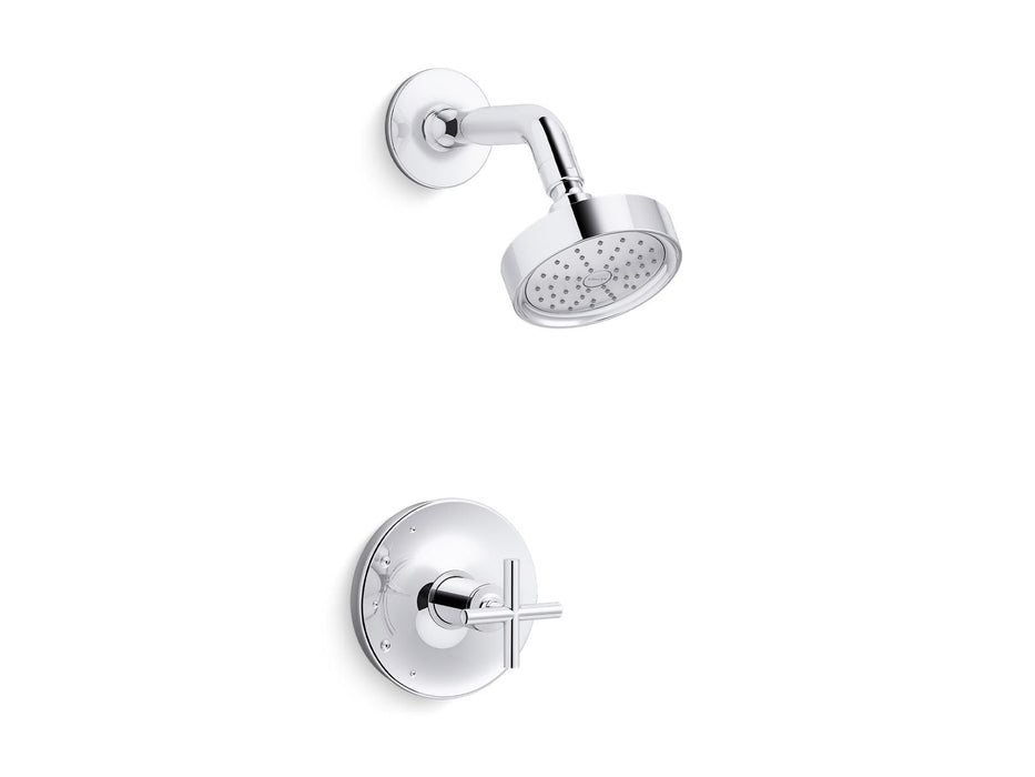 KOHLER K-TS14422-3G Purist Rite-Temp shower trim kit with cross handle, 1.75 gpm, polished chrome