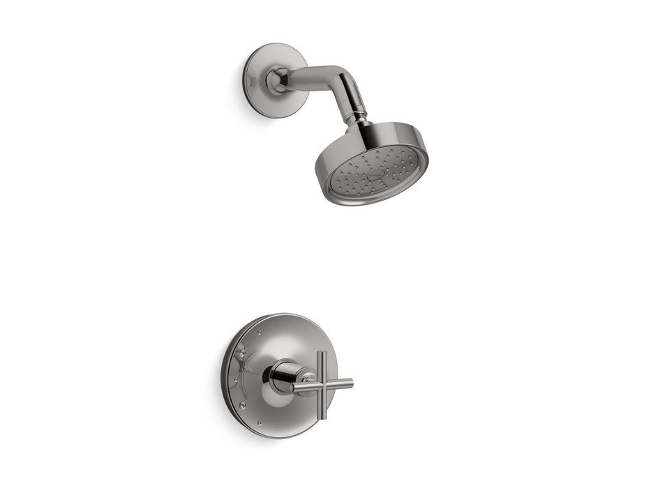 KOHLER K-TS14422-3G Purist Rite-Temp shower trim kit with cross handle, 1.75 gpm, vibrant titanium