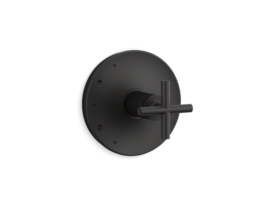 KOHLER K-TS14423-3 Purist Rite-Temp valve trim with cross handle, matte black