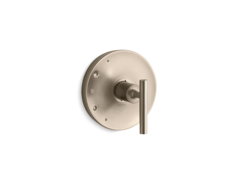 KOHLER K-TS14423-4 Purist Rite-Temp valve trim with lever handle, vibrant brushed bronze