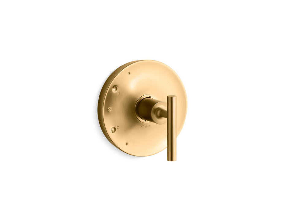 KOHLER K-TS14423-4 Purist Rite-Temp valve trim with lever handle, vibrant brushed moderne brass