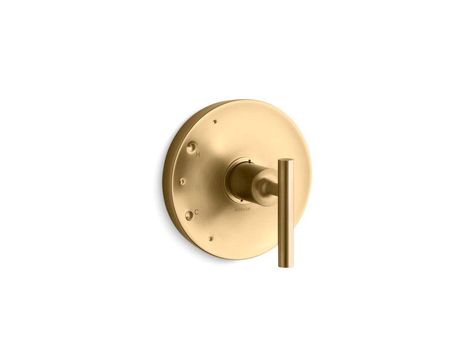KOHLER K-TS14423-4 Purist Rite-Temp valve trim with lever handle, vibrant moderne brushed gold
