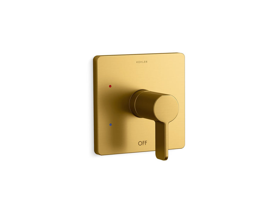 KOHLER K-TS23501-4 Parallel Rite-Temp shower valve trim, vibrant brushed moderne brass