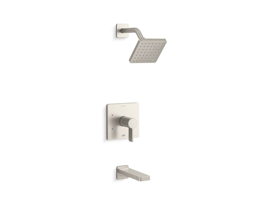 KOHLER K-TS23502-4 Parallel Rite-Temp bath and shower trim kit, 2.5 gpm, vibrant brushed nickel