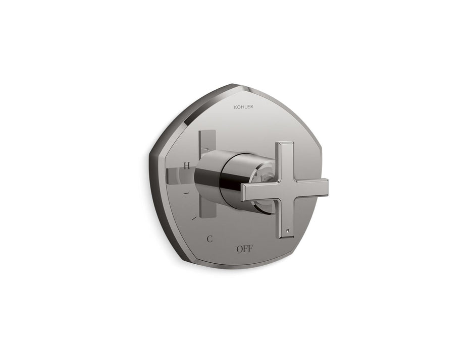 KOHLER K-TS27043-3 Occasion Rite-Temp valve trim with cross handle, vibrant titanium