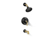 KOHLER K-TS27421-4G Tone Rite-Temp bath and shower trim kit, 1.75 gpm, matte black with brushed moderne brass