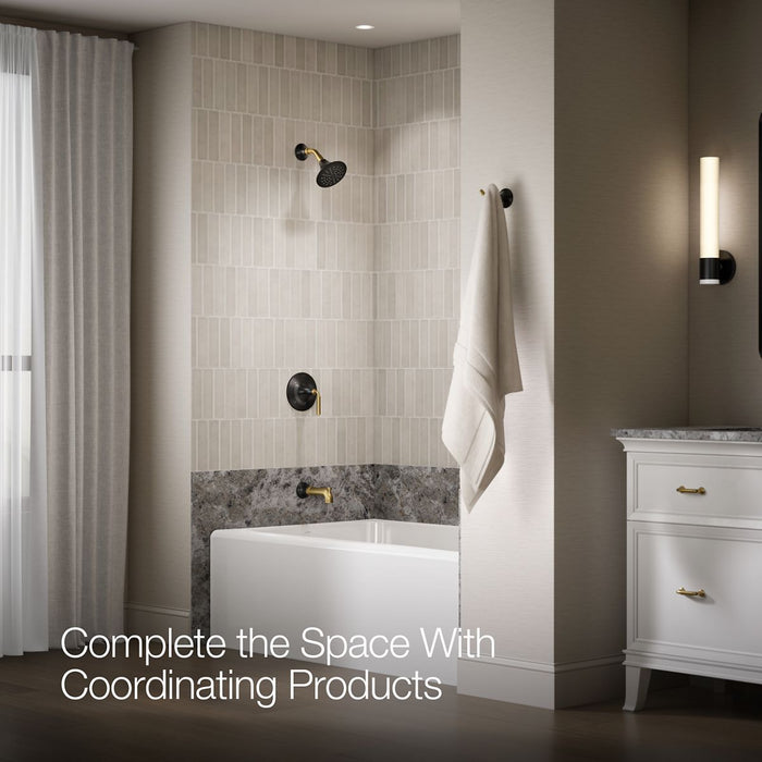 KOHLER K-TS27421-4G Tone Rite-Temp bath and shower trim kit, 1.75 gpm, matte black with brushed moderne brass - view 5
