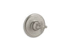 KOHLER K-TS72767-3 Artifacts Rite-Temp valve trim with cross handle, vibrant brushed nickel