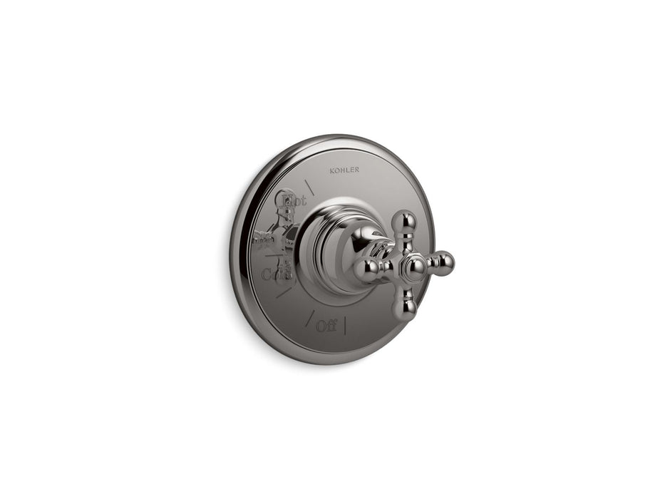 KOHLER K-TS72767-3 Artifacts Rite-Temp valve trim with cross handle, vibrant titanium