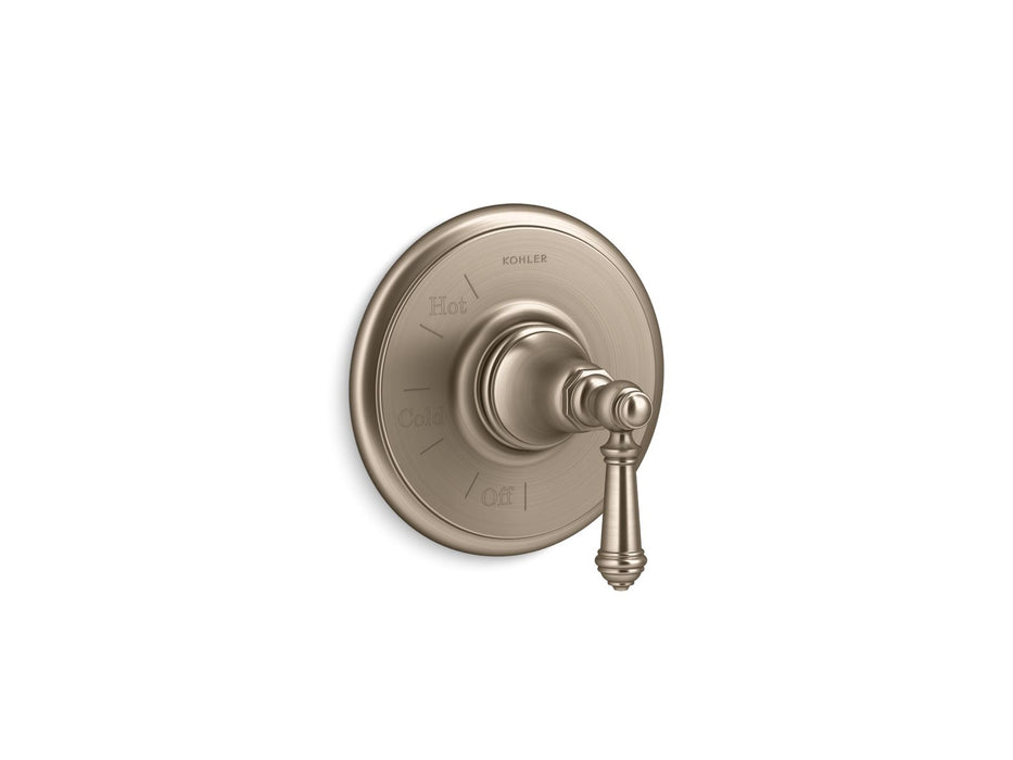 KOHLER K-TS72767-4 Artifacts Rite-Temp valve trim with lever handle, vibrant brushed bronze