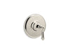 KOHLER K-TS72767-4 Artifacts Rite-Temp valve trim with lever handle, vibrant polished nickel