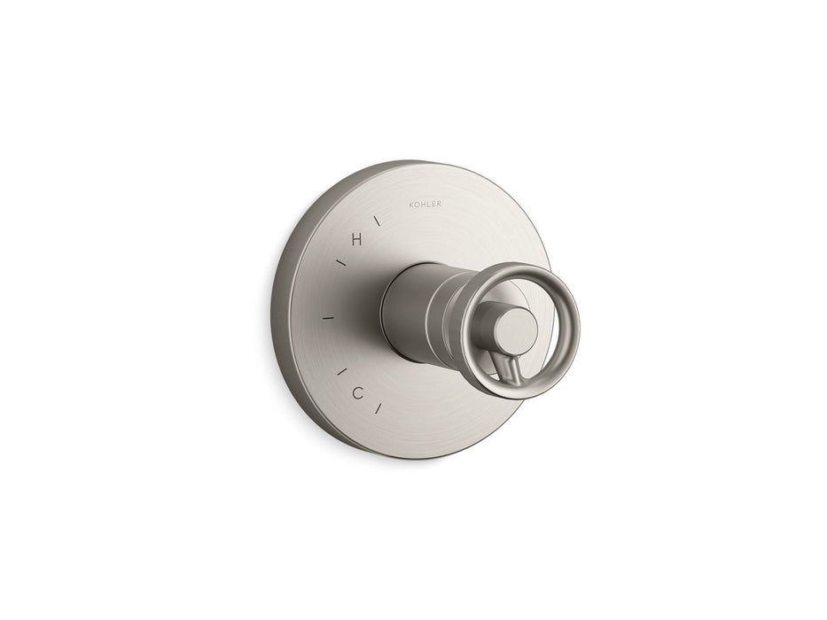 KOHLER K-TS78015-9 Components Rite-Temp valve trim with Industrial handle, vibrant brushed nickel