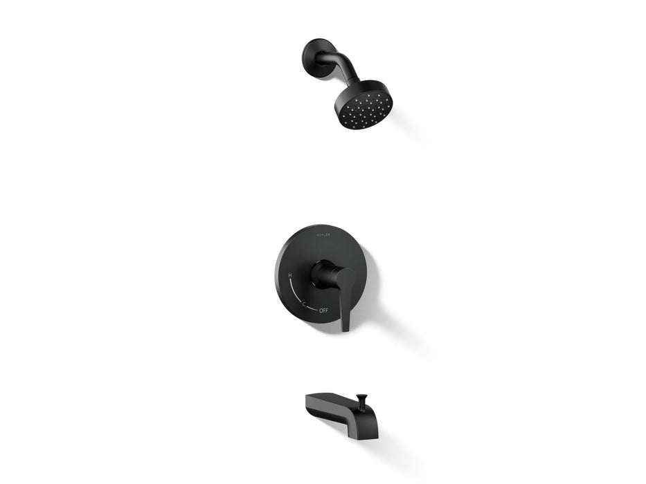 KOHLER K-TS97074-4G Pitch Rite-Temp bath and shower trim kit, 1.75 gpm, matte black