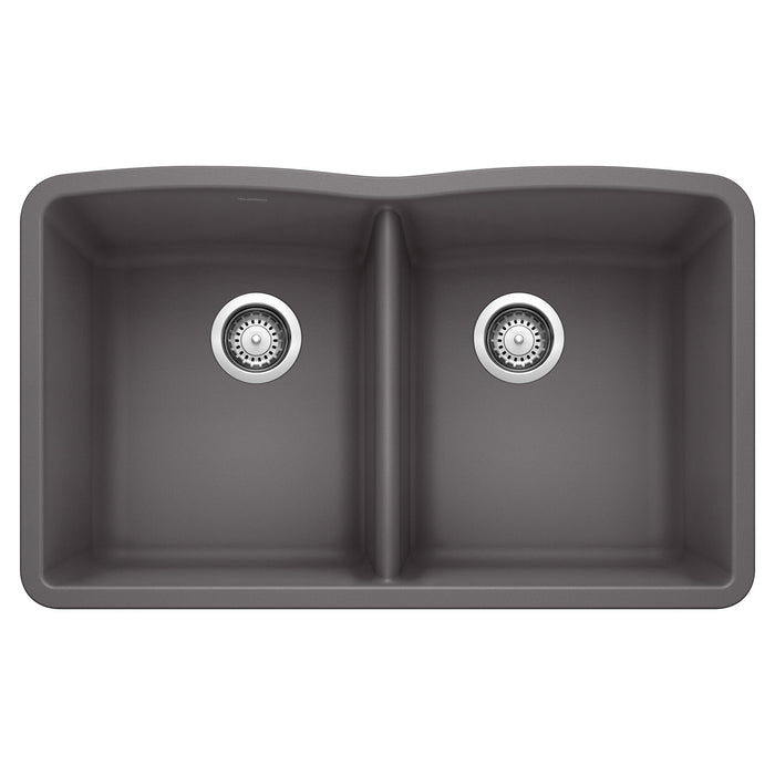 BLANCO 441470 Diamond Equal Double Bowl Kitchen Sink - Cinder
