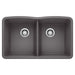BLANCO 441470 Diamond Equal Double Bowl Kitchen Sink - Cinder