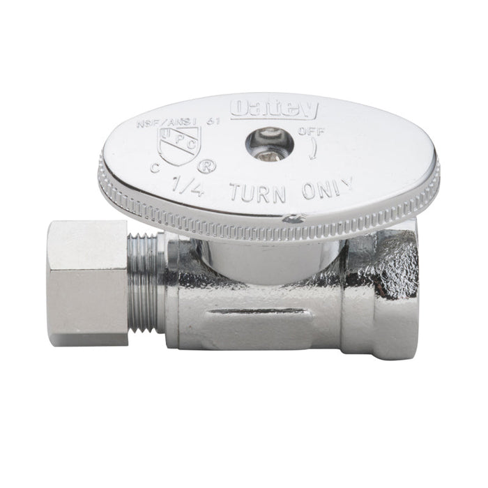 Oatey 4750PCLF 3/8" FIP Inlet x 3/8" O.D. Outlet 1/4-Turn Straight Water Stop Valve