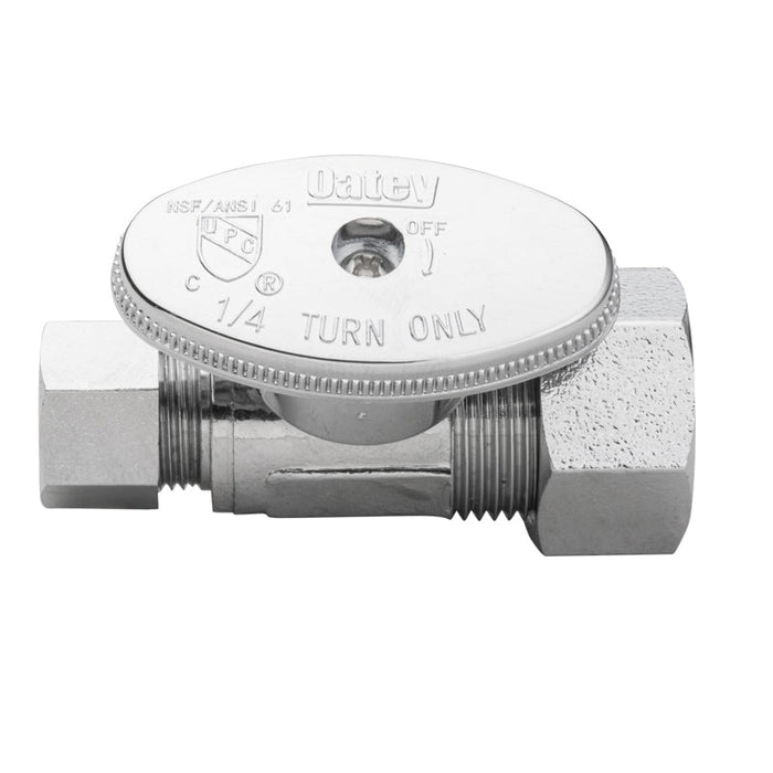 Oatey 4755PCLF 5/8" Compression x 3/8" Compression 1/4-Turn Straight Water Stop Valve