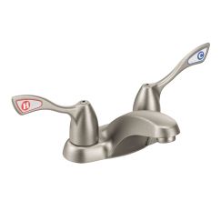 Moen 8800CBN Classic Brushed Nickel Double Handle Centerset Bathroom Faucet from the M-Bition Collection
