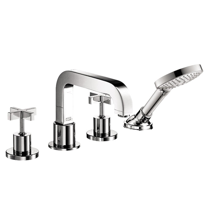 AXOR Citterio 4-Hole Roman Tub Set Trim with Cross Handles and 1.75 GPM Handshower