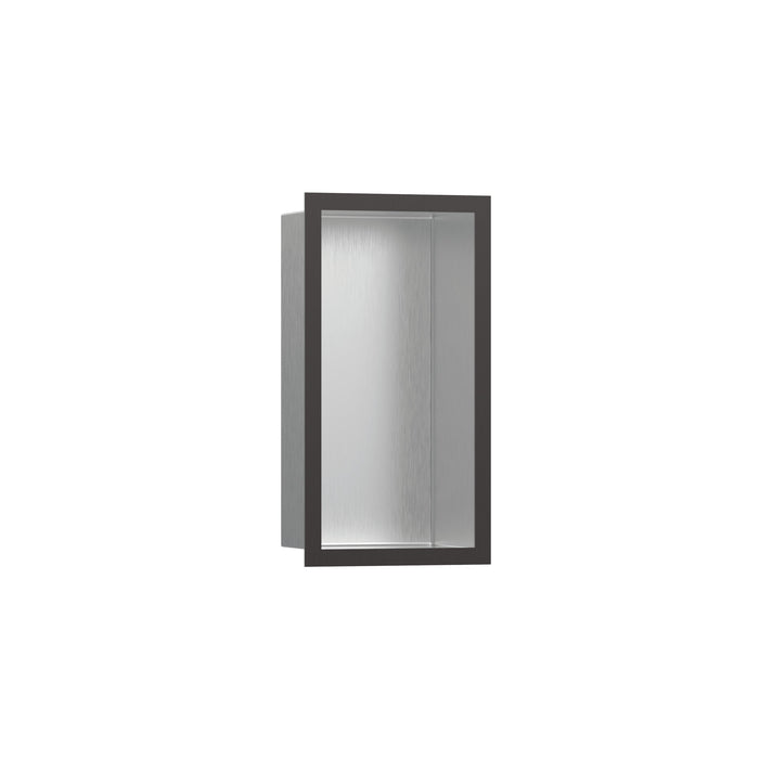 hansgrohe XtraStoris Individual Wall Niche Brushed Stainless Steel with Design Frame 12"x 6"x 4"