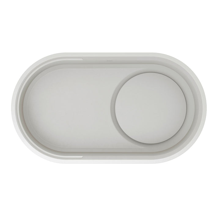 BLANCO Oovalon VELGRANIT 30" Single Bowl Undermount/Flush-Mount Kitchen Sink with Capflow - Cloud White
