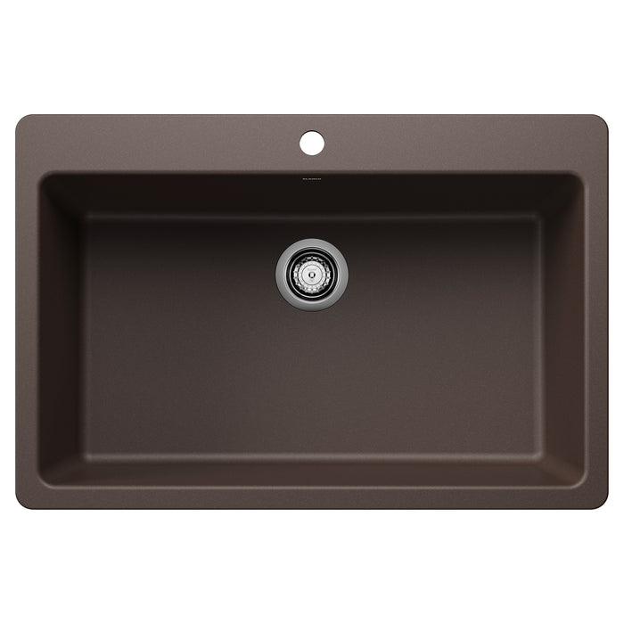 BLANCO Liven SILGRANIT 33" Super Single Dual Mount Kitchen Sink - Café